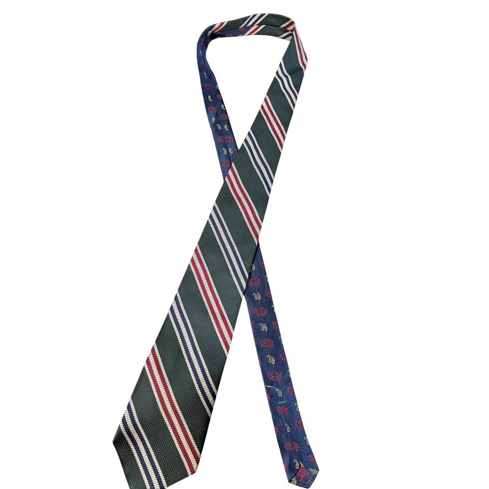 Tommy Hilfiger Vintage 100% Silk Tie Multi Color Crest Logo USA 4x58
